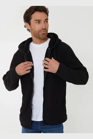 Threadbare Waffle Texture Sherpa Lined Zip Through HoodieL