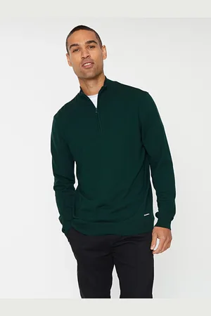 Threadbare Funnel Quarter Zip Knitted JumperXL