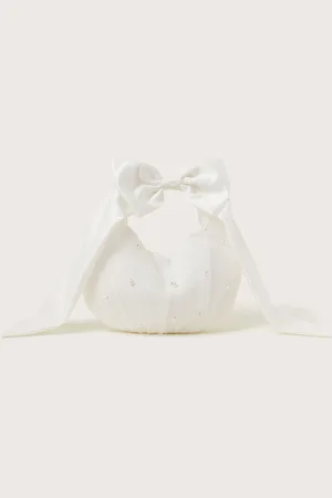 Monsoon Pearly Bow Handle Tulle Bagen