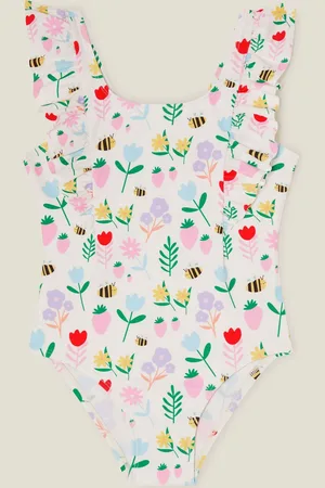 Accessorize Girls Floral Print Swimsuit7 - 8 år (122 - 128cm)