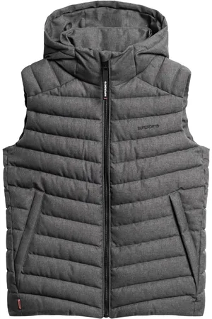 Superdry 100% Cotton Hooded Tweed Fuji GiletL