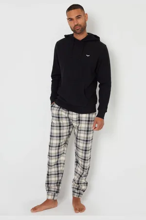 Threadbare 100% Bomuld Hættetrøje og Ternet Underbukser PyjamassætS