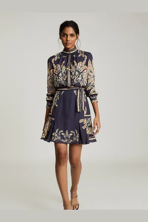Reiss Maria Feather Printed Mini Dress36
