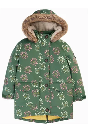 Frugi Green All-Over Print Waterproof Parka Coat5 - 6 år (110 - 116cm)