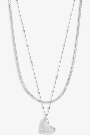 Jon Richard Double Row Molten Heart Necklaceen