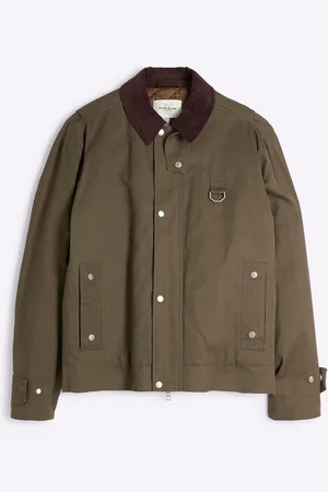 River Island Regular fit Collar Waxed 100% Cotton JacketS