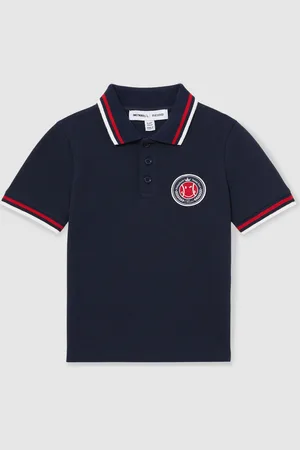 Smiley Short Sleeve Half Button Pique Polo Shirt158164cm
