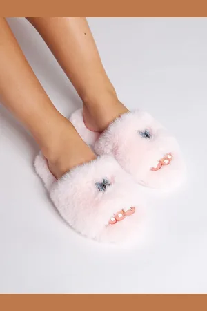 Boux Avenue Lyserød Butterfly Slider Hjemmesko
