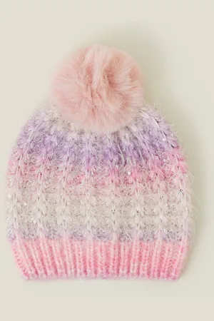 Accessorize Girls Fluffy Pom Ombre Sequin Beanie Hat7 - 12 år (122 - 152cm)