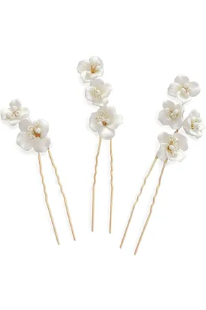Ivory & Co Fleur Keramisk Blomster Hårnåle SætEn