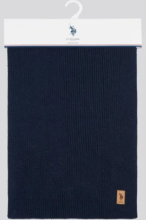 U.S. Polo Assn. U. S. Polo Assn. Mens Winter Rib Knit Black ScarfEn