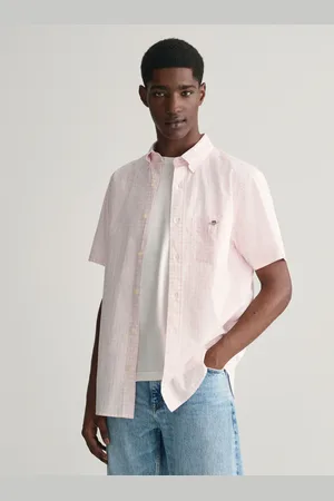 GANT Regular Fit Gingham Poplin Short Sleeve 100% Cotton ShirtXL