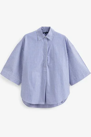 French Connection Rhodes Sust Poplin Kortærmet Popover 100% Cotton BluserL