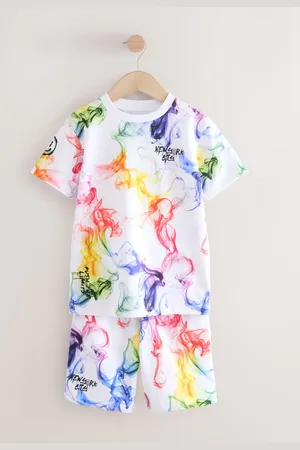 Next Grafisk normal pasform Kortærmet T-shirt og shortssæt (3-16år)146152cm