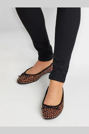 Long Tall Sally Diamante Ballet Pumps