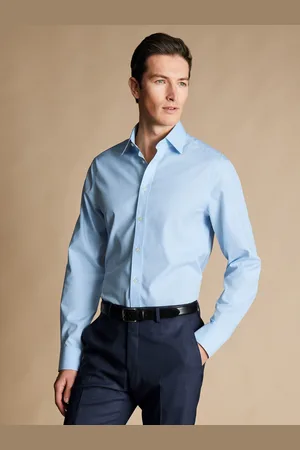 Charles Tyrwhitt Slim Fit 100% Cotton Non Iron Poplin Shirt43cm R (UK 17 R)