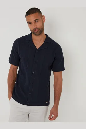 Threadbare Textured Panel Revere Collar Knitted ShirtStor