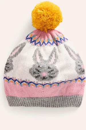Boden Bunny Fair Isle Mønster Strikket Basker Hatte og huer2 - 4 år (92 - 104cm)