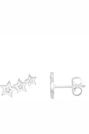 ESTELLA BARTLETT Tone Cubic Zirconia Star Stud Crawler EarringsEn