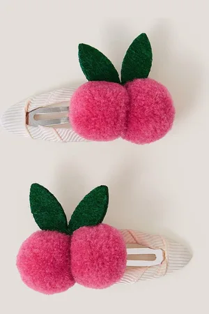 Monsoon Cherry Pom Hair Clips 2 Packen