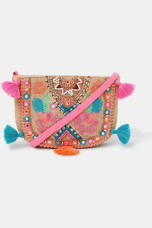 Accessorize Girls Mirror & Tassel Embellished Bagen