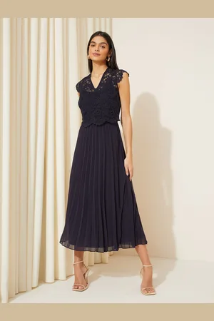 Friends Like These V-hals Plisseret blonde Midi Kjole48
