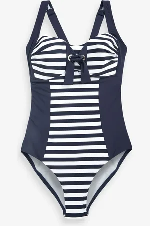 Simply Be Magisculpt Stripe Eyelet Detail Bandeau Swimsuit52