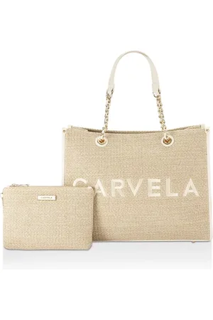 Carvela Cream Raffia Chain Tote BagEn