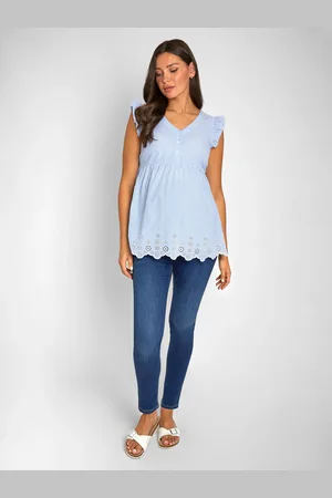 JoJo Maman Bébé Flutter Sleeve GraviditetsbluseM