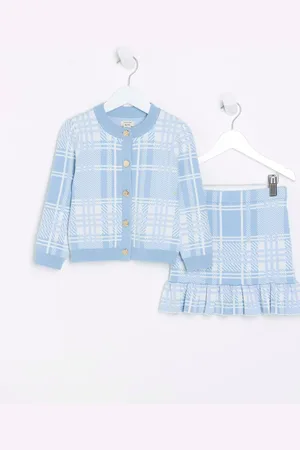 River Island Mini Girls Check Frill Skirt Set4 - 5 år (104 - 110cm)