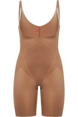 Spanx Nude Open Bust Mid Thigh Bodysuitlarge