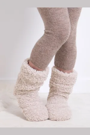 Totes Ladies Faux Fur Slipper Sock BootiesEn