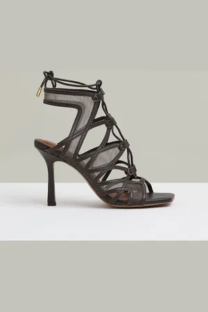 Reiss Kimberly Mesh Leather Strappy Heels