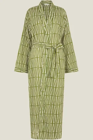 Accessorize Block Print 100% Cotton Dressing GownM