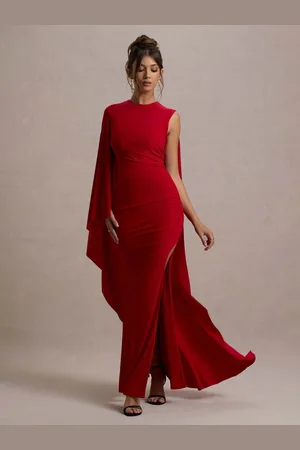 Club L Yuna Draped Maxi Dress With Cape42