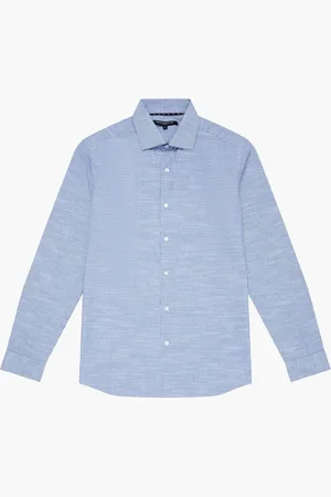 French Connection 100% Cotton Slim Fit Striped Long Sleeve Button Up ShirtMiddel
