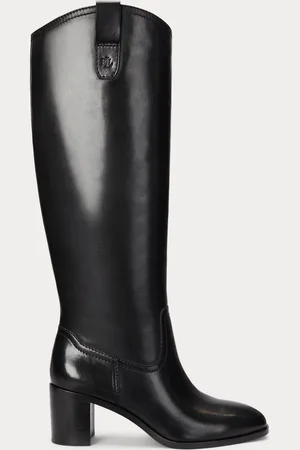 Ralph Lauren Carla Smooth Leather Heeled Tall Boots
