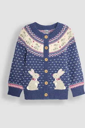 JoJo Maman Bébé Knit Fairisle Pattern Cardigan2 - 3 år (92 - 98cm)