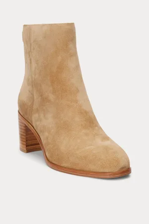 Ralph Lauren Camel Cassie ankelstøvler i ruskind