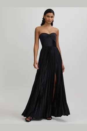 AMUR Satin Pleated Maxi Dress38