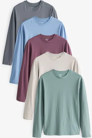 Next Regular Fit Long Sleeve 100% Cotton T-Shirts 5 PackXS