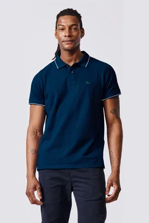 Aubin Blue 100% Cotton Percy Tipped Polo Shirtxlarge