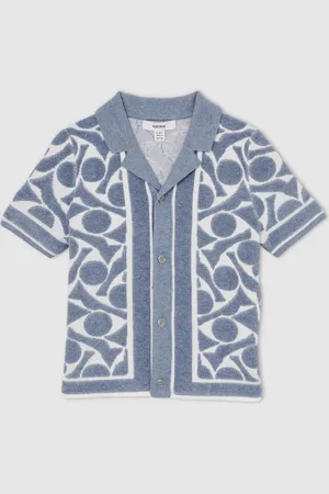Reiss Edmonds Abstract-Pattern Towelling Shirt146152cm