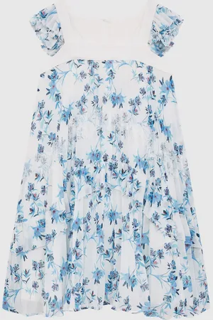 Reiss Aster Floral Printed Pleated Dress104110cm