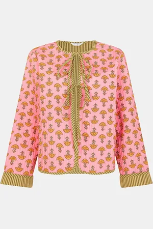 Accessorize Marigold Print Quilted 100% Cotton Jacketlarge
