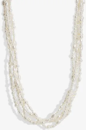 Jon Richard Tone Semi Precious Multi Row Twisted NecklaceEn