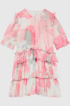 Reiss Henrietta Trykt Tiered Kjole122128cm