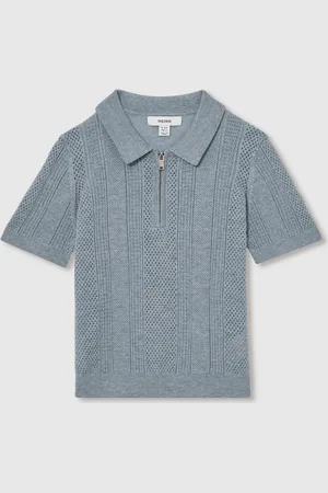 Reiss Texas Textured-Knit Half-Zip Polo Shirt128134cm