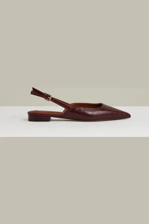 Reiss Aubrey Leather Slingback Ballerina Pumps