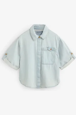 River Island Denim Short Sleeve Loose Pocket Shirtlarge
